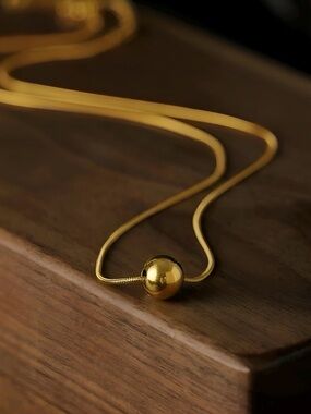 Gold Ball Pendant Necklace for Women - Elegant Minimalist Jewelry